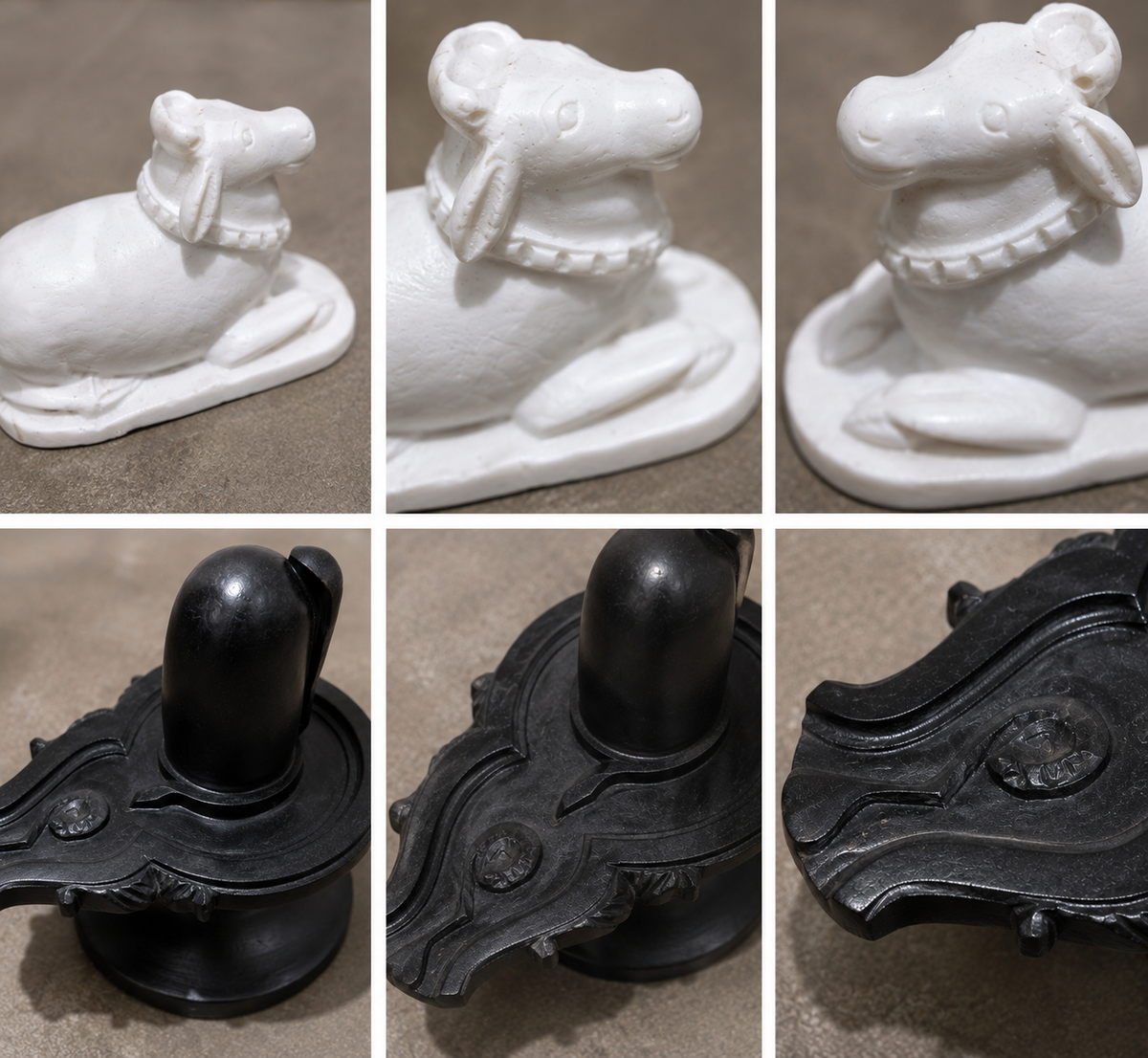 15 Inch Black Marble Shivling with Nandi | Handcrafted Shivling Murti Set