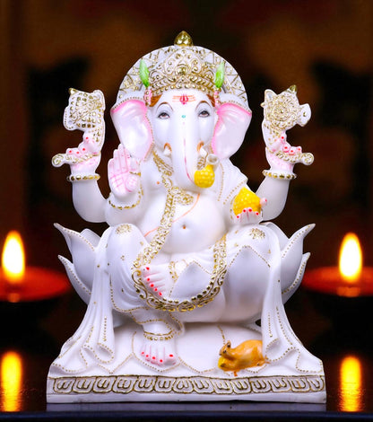 Lord Ganesha '45,72 cm / 1,5 Fuß' (reiner Marmor)