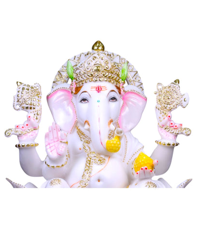 Lord Ganesha '45,72 cm / 1,5 Fuß' (reiner Marmor)