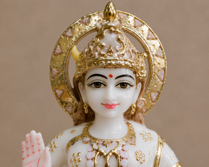 12 Inch Ram Darbar Marble Murti Set | Ram, Sita, Lakshman & Hanuman