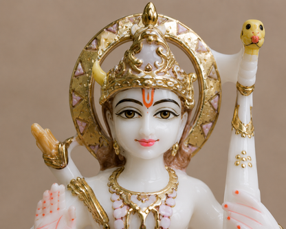 12 Inch Ram Darbar Marble Murti Set | Ram, Sita, Lakshman & Hanuman