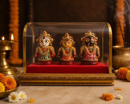 Jagannath Trio Idol with Protective Dome