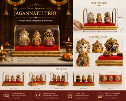 Jagannath Trio Idol with Protective Dome