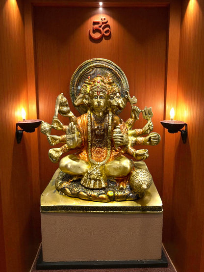 पंचमुखी हनुमान '10 इंच' (शुद्ध पीतल)