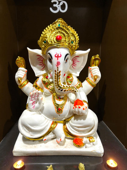 Lord Ganesha '12 Inch' (Pure Marble Dust)