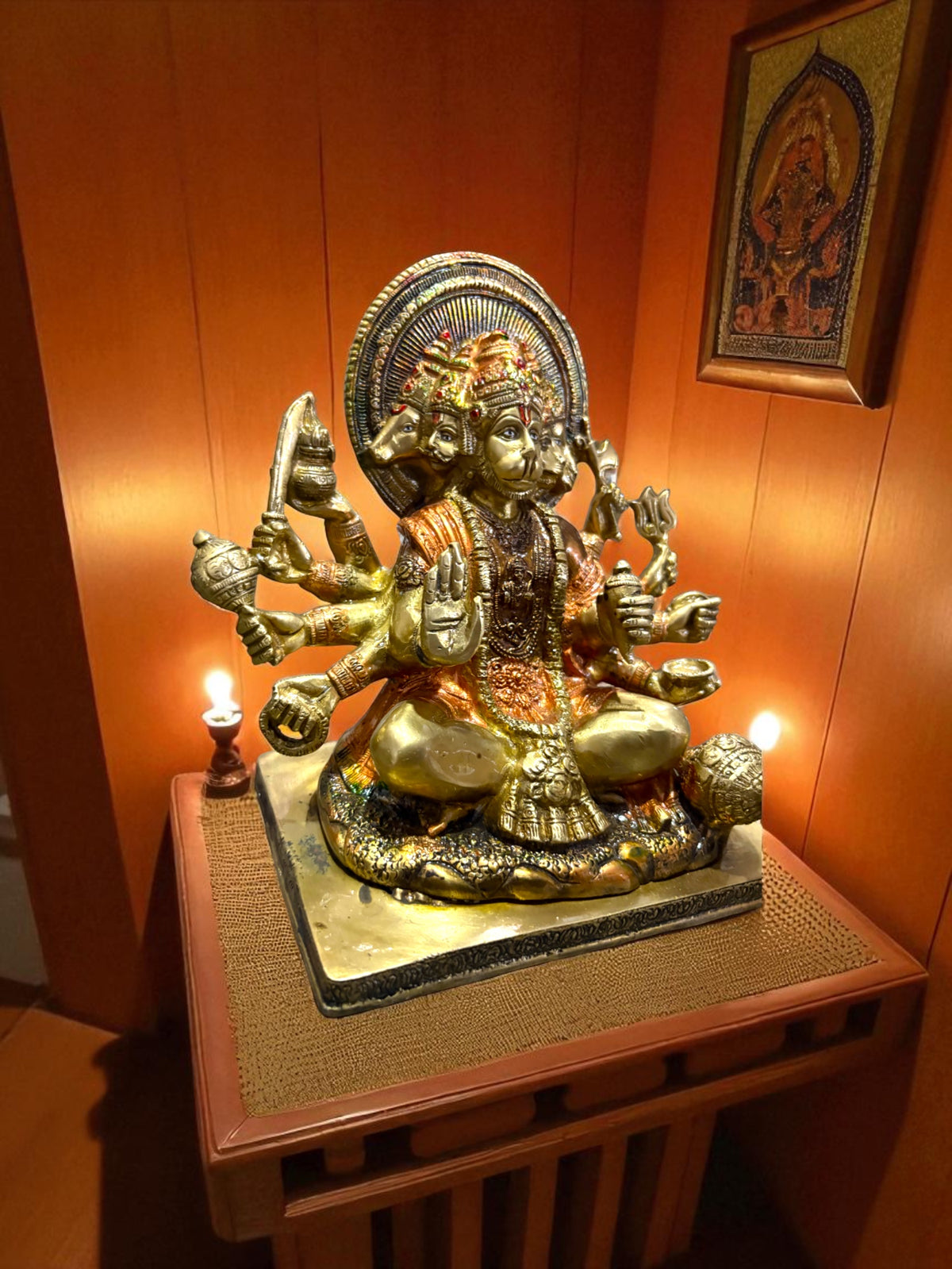 पंचमुखी हनुमान '10 इंच' (शुद्ध पीतल)